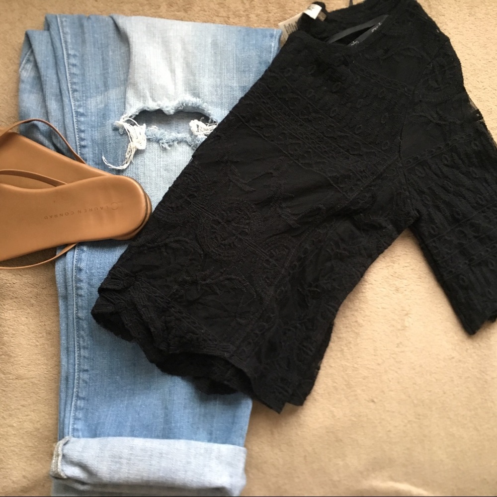 🔴LAST CHANCE🔴 Sheer Lace Crop Top